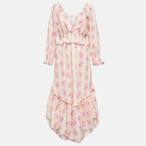 LOVESHACKFANCY Firefly floral cotton midi dress Size xs - Picture 4 of 11
